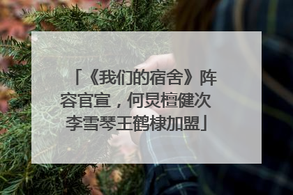 《我们的宿舍》阵容官宣，何炅檀健次李雪琴王鹤棣加盟