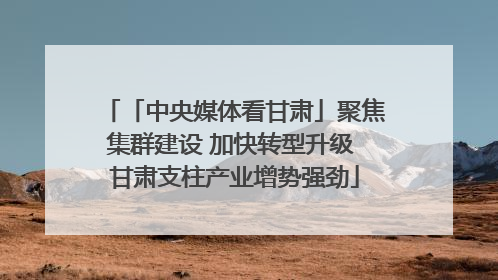「中央媒体看甘肃」聚焦集群建设 加快转型升级 甘肃支柱产业增势强劲