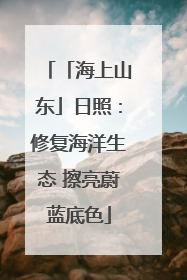 「海上山东」日照：修复海洋生态 擦亮蔚蓝底色
