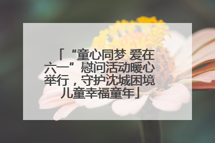 “童心同梦 爱在六一”慰问活动暖心举行，守护沈城困境儿童幸福童年
