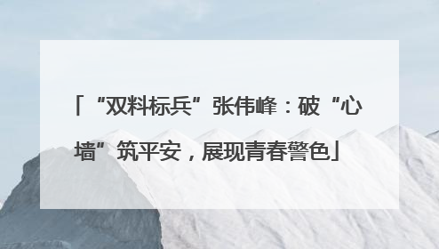 “双料标兵”张伟峰：破“心墙”筑平安，展现青春警色