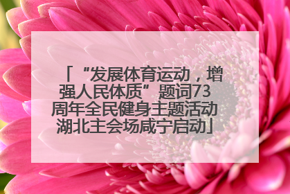 “发展体育运动，增强人民体质”题词73周年全民健身主题活动湖北主会场咸宁启动