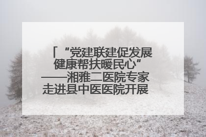 “党建联建促发展 健康帮扶暖民心”——湘雅二医院专家走进县中医医院开展健康帮扶活动