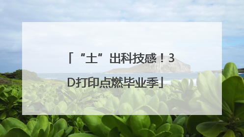 “土”出科技感！3D打印点燃毕业季