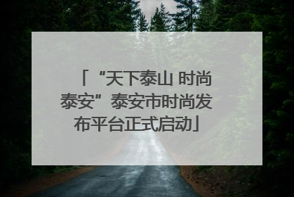 “天下泰山 时尚泰安”泰安市时尚发布平台正式启动