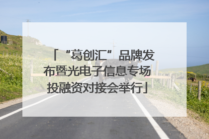 “葛创汇”品牌发布暨光电子信息专场投融资对接会举行