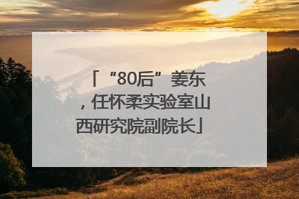 “80后”姜东，任怀柔实验室山西研究院副院长