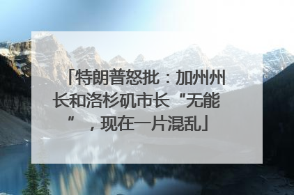 特朗普怒批：加州州长和洛杉矶市长“无能”，现在一片混乱