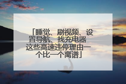 睡觉、刷视频、设置导航、找充电器 这些高速违停理由一个比一个离谱