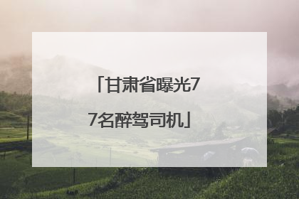 甘肃省曝光77名醉驾司机
