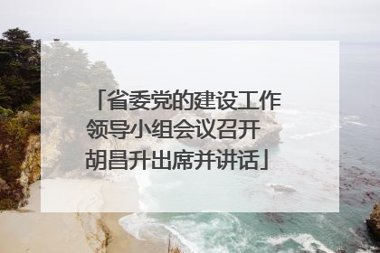 省委党的建设工作领导小组会议召开 胡昌升出席并讲话