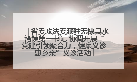 省委政法委派驻无棣县水湾镇第一书记 协调开展“党建引领聚合力，健康义诊惠乡亲”义诊活动