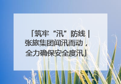 筑牢“汛”防线｜张旅集团闻汛而动，全力确保安全度汛