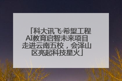 科大讯飞·希望工程AI教育启智未来项目走进云南五校，会泽山区亮起科技星火