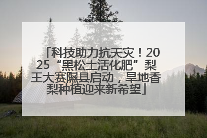 科技助力抗天灾！2025“黑松土活化肥”梨王大赛隰县启动，旱地香梨种植迎来新希望