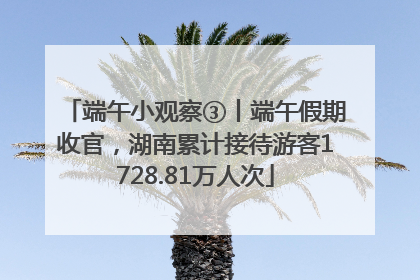 端午小观察③丨端午假期收官，湖南累计接待游客1728.81万人次