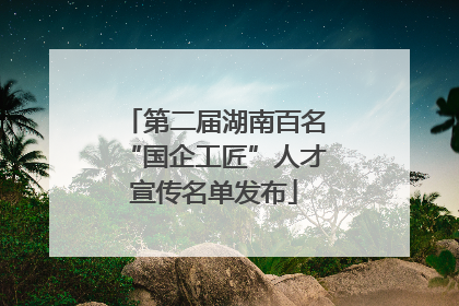 第二届湖南百名“国企工匠”人才宣传名单发布