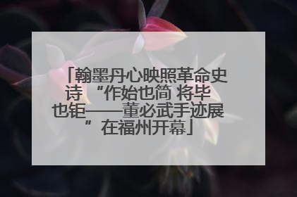 翰墨丹心映照革命史诗 “作始也简 将毕也钜——董必武手迹展”在福州开幕