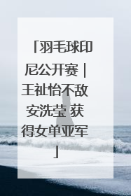 羽毛球印尼公开赛｜王祉怡不敌安洗莹 获得女单亚军