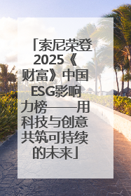索尼荣登2025《财富》中国ESG影响力榜——用科技与创意共筑可持续的未来