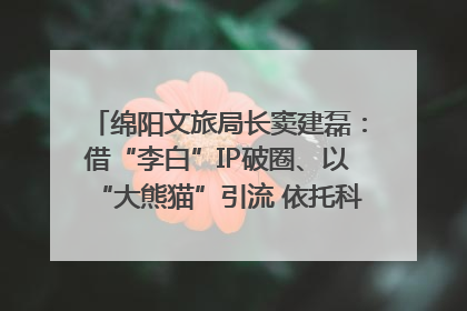 绵阳文旅局长窦建磊：借“李白”IP破圈、以“大熊猫”引流 依托科技优势绽放城市文旅魅力｜文旅局长说