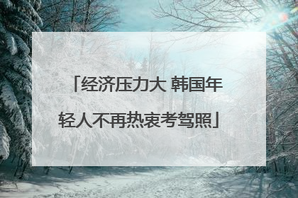 经济压力大 韩国年轻人不再热衷考驾照