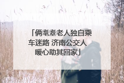 俩耄耋老人独自乘车迷路 济南公交人暖心助其回家