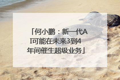 何小鹏：新一代AI可能在未来3到4年间催生超级业务