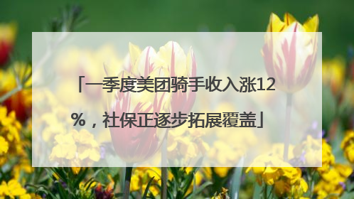 一季度美团骑手收入涨12%，社保正逐步拓展覆盖