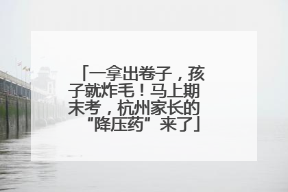 一拿出卷子，孩子就炸毛！马上期末考，杭州家长的“降压药”来了