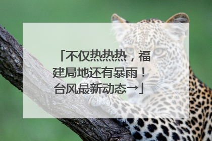 不仅热热热，福建局地还有暴雨！台风最新动态→