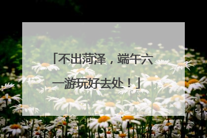 不出菏泽，端午六一游玩好去处！
