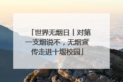 世界无烟日丨对第一支烟说不，无烟宣传走进十堰校园