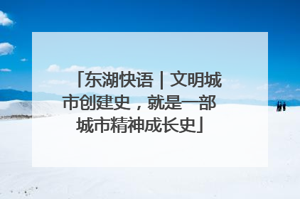 东湖快语｜文明城市创建史，就是一部城市精神成长史
