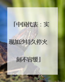 中国代表：实现加沙持久停火刻不容缓