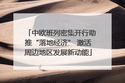 中欧班列密集开行助推“落地经济” 激活周边地区发展新动能