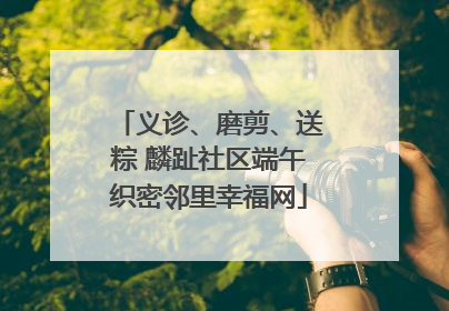 义诊、磨剪、送粽 麟趾社区端午织密邻里幸福网