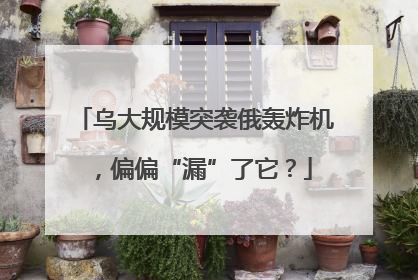 乌大规模突袭俄轰炸机，偏偏“漏”了它？