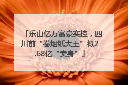乐山亿万富豪实控，四川前“卷烟纸大王”拟2.68亿“卖身”