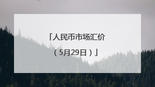 人民币市场汇价（5月29日）