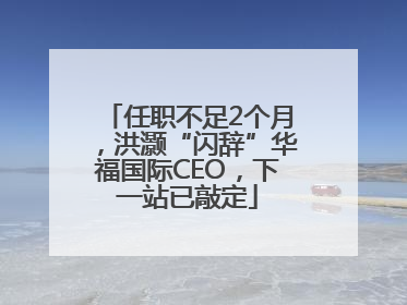 任职不足2个月，洪灏“闪辞”华福国际CEO，下一站已敲定