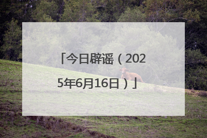 今日辟谣（2025年6月16日）