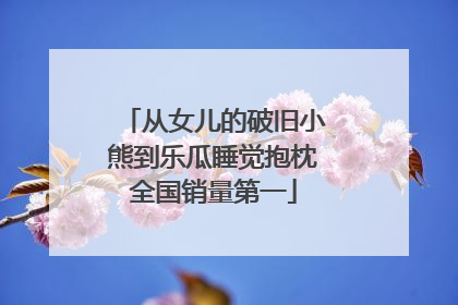 从女儿的破旧小熊到乐瓜睡觉抱枕全国销量第一