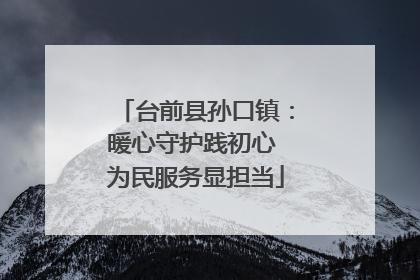 台前县孙口镇：暖心守护践初心 为民服务显担当