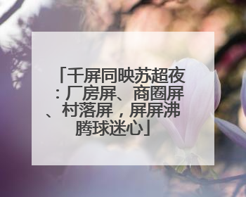 千屏同映苏超夜：厂房屏、商圈屏、村落屏，屏屏沸腾球迷心