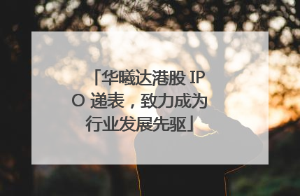 华曦达港股 IPO 递表，致力成为行业发展先驱