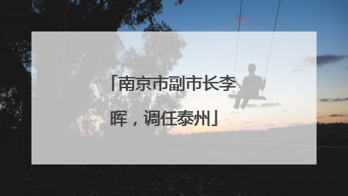 南京市副市长李晖，调任泰州