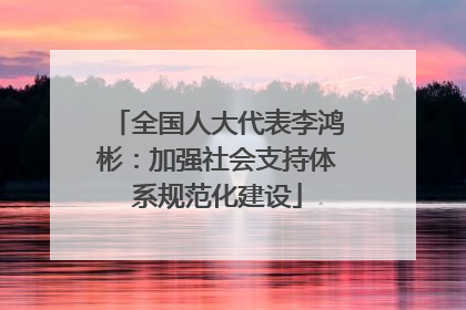 全国人大代表李鸿彬：加强社会支持体系规范化建设