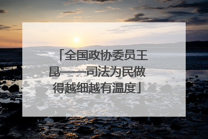 全国政协委员王昆——司法为民做得越细越有温度