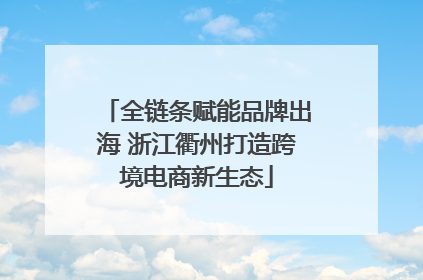 全链条赋能品牌出海 浙江衢州打造跨境电商新生态